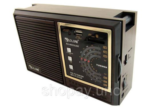 Портативний радіоприймач Golon RX-9933 з акумулятором, USB, SD, FM радіо | Зображення 2