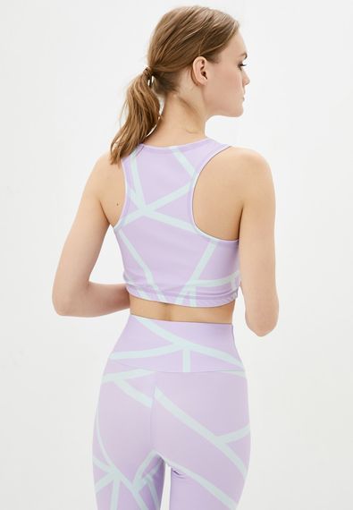 Спортивный топ 4Profi без рукавов c принтом  "Геометрия" фиолет/мята размер M бифлекс 16855 | Зображення 3