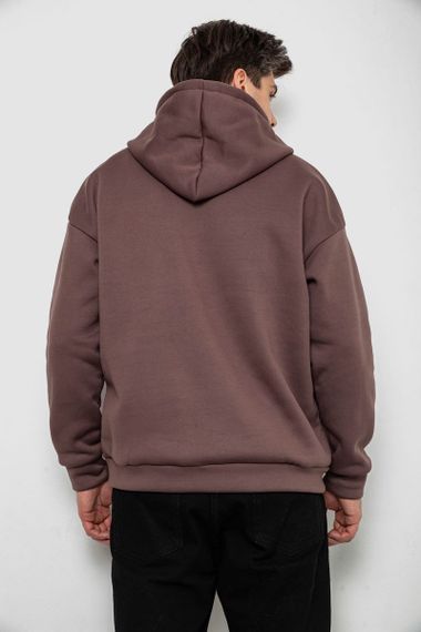 Кофта чоловіча на флісі з капюшоном, колір мокко, 238R58698 | Зображення 3