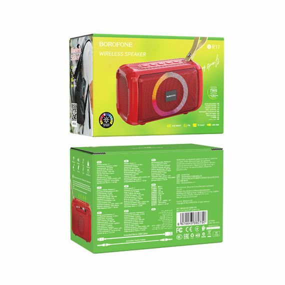 Портативна колонка BOROFONE BR17 Cool sports wireless speaker Red | Зображення 2