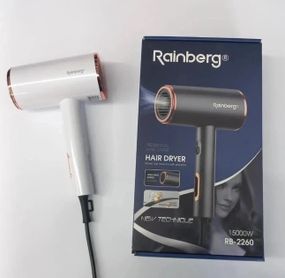 Фен стайлер Rainberg RB-2260 для волос 3 скорости 3 режима температуры Ионизация 1500В White KM-97