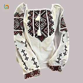 Рубашка Украинская вышиванка  324812 цвет белый размер XS/S