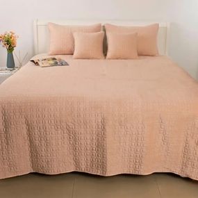 Покрывало двуспальное ТЕП Velour Мозаика 4-00516_36242 180х240 см пудровое