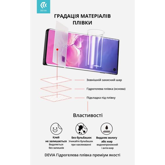 Плівка захисна Devia Hydrogel Motorola G54 (DV-MOT-G54U) | Зображення 1
