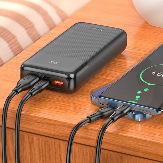 Портативний ЗП Power Bank Hoco J121A Fast 22.5W+PD20W 20000 mAh Black | Зображення 1