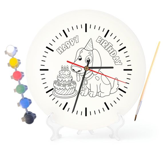 Дитячий набір для творчості годинник розмальовка На День народження 30 см (Г0160)