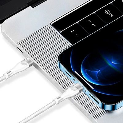 Дата кабель USB-C to USB-C 1.0m (PD Fast Charging 240W) 5А white ColorWay (CW-CBPDCC065-WT) | Зображення 4