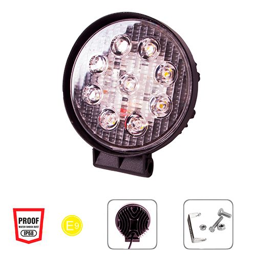 Фара робочого світла WLP-27R1S2 SPOT 9Led*3W /10-30V/27W/6000K | Зображення 4