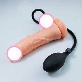 Надувний реалістичний фалоімітатор із грушею тілесний