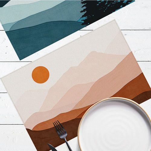Сервировочная салфетка под тарелку Пустыня и горы 40х27 см, 2 шт (SRVS_R_24A006)
