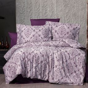 Постільна білизна євро Arya Arya Vogue Органік Жаккард Paris AR-A107256-Violet 200x220 см фіолетовий