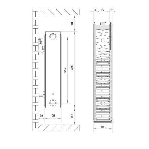 Радіатор сталевий Europroduct 22х600х1800 бокове підключення (EP6173) | Зображення 1