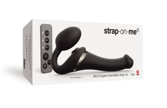 Безремневой вибрострапон с вакуумной стимуляцией Strap-On-Me MULTI ORGASM Black S, регулируемый | Зображення 7