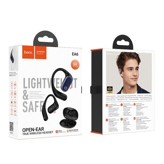 Бездротові навушники HOCO EA6 Melody open true wireless BT headset Black | Зображення 1