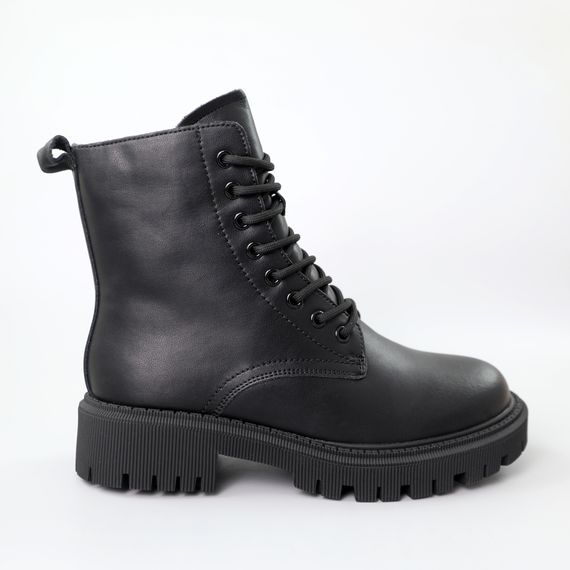 Черевики жіночі шкіряні хутро 590817 Чорні 36 37 40