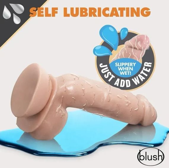 Фалоімітатор реалістичний самозмащувальний Blush Dr. Skin на присосці, бежевий, 21.6 х 5 см sexstyle | Зображення 3