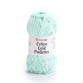Yarnart COTTON GOLD PAILLETTES № 7112 бірюзовий Котон Голд Пайетка Пряжа бавовна з паєткою, нитки для в'язання