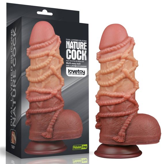 Фалоiмiтатор значного розмiру 9.5''DUAL LAYERED PLATINUM SILICONE Sex Aura | Зображення 1