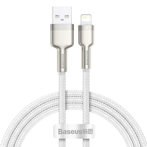 Дата кабель Baseus Cafule Series Metal USB to Lightning 2.4A (1m) (CALJK-A0) White