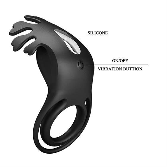 Ерекційне кільце - Pretty Love Vibrant Penis Ring Ruben Black | Зображення 3