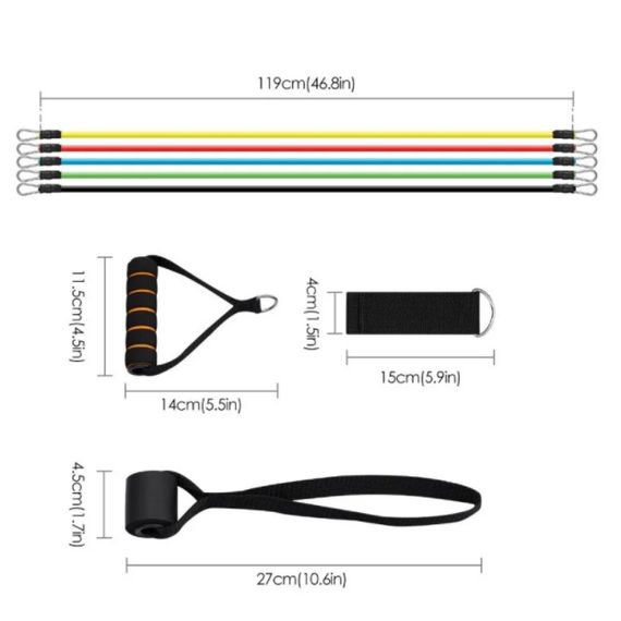 Еспандер гума для зарядок exercise pipe, еспандер гумовий джгут вправи, Фітнес гумки 5 в 1 | Зображення 2