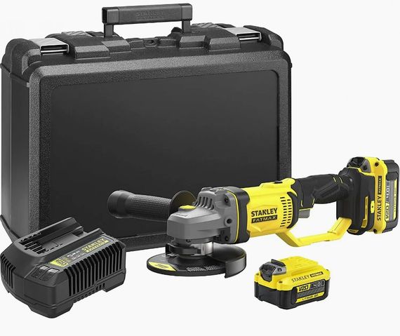 Шліфмашина кутова акумуляторна - болгарка акумуляторна Stanley FATMAX з АКБ та ЗП SFMCG400M2K | Зображення 7