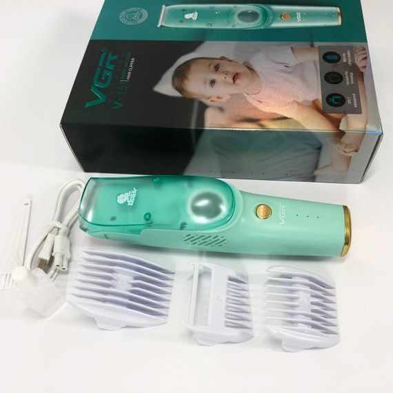 Машинка з витяжкою для стрижки дітей та немовлят VGR V-151 Baby зі UB-512 змінними насадками | Зображення 1