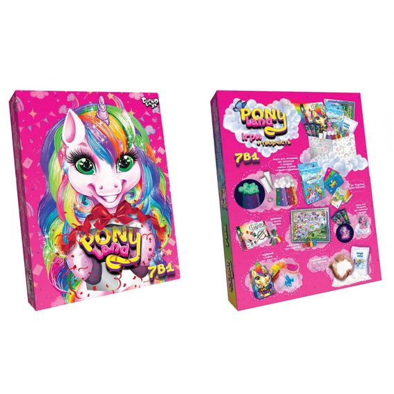 Детский набор креативного творчества "Pony Land " PL-01-01U, 7 в 1 | Зображення 1