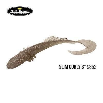 Силиконовая приманка, Съедобный силикон Bait Breath BeTanCo Slim Curly 3" (8шт) (S852 EZO CHIKA)
