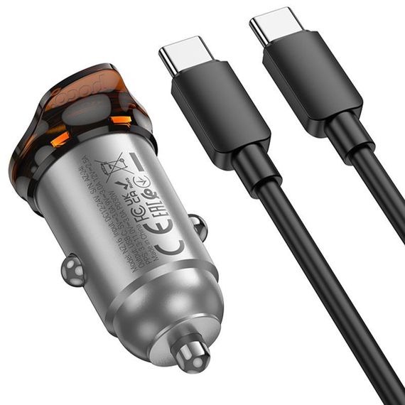 АЗП Hoco NZ16 Rigorous PD30W (1USB-C) + кабель Type-C to Type-C Metal grey | Зображення 3
