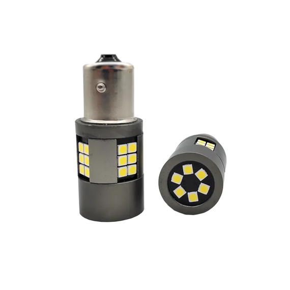 Автолампа світлодіодна P21W/1156, цоколь BA15s, 3030 x 30 smd, обманка, біполярна, біла, 12 — 24 В | Зображення 2