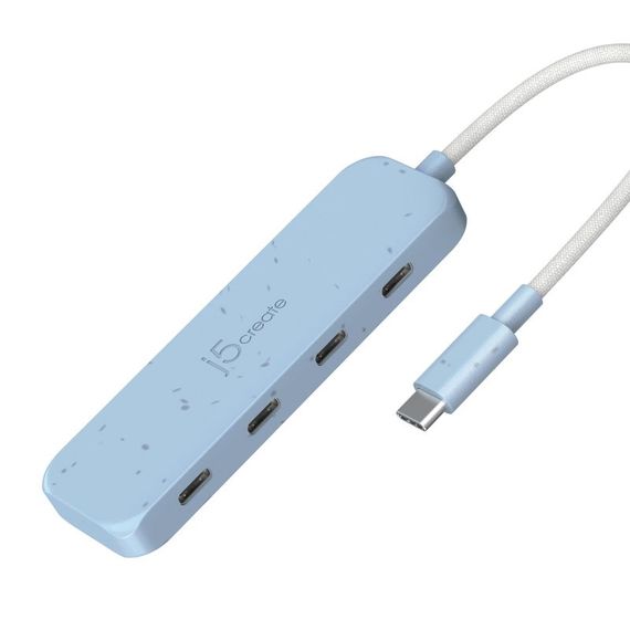Хаб J5create JCH345EC-N USB-C на 4 USB-С, блакитний | Зображення 1