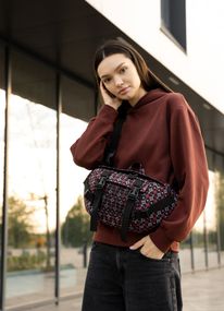 Большая женская поясная сумка бананка Sambag DynamicDart черная 38×21×7 см (80411148)