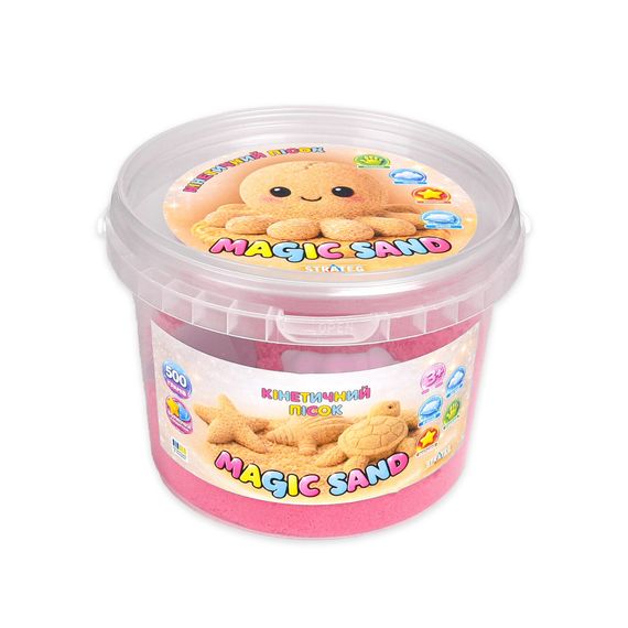 Кінетичний пісок Strateg Magic Sand у відрі 31195 500 г Рожевий shop (4823136501687)