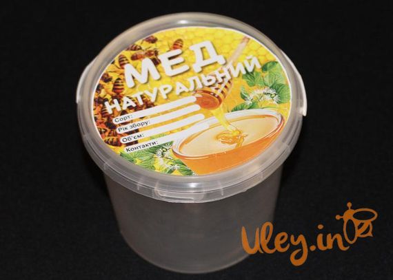 Этикетка «Мед натуральный» диаметр 11см (КРУГЛАЯ самоклейка) — 100шт.