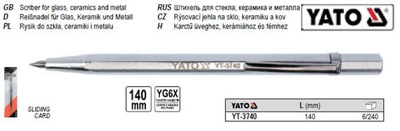 Штихель рисовалка по склу кераміці металу Польща YATO YT-3740 | Зображення 3