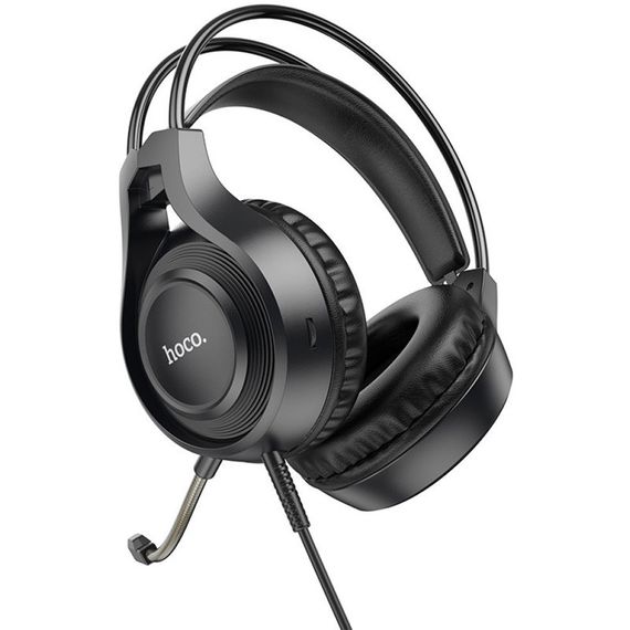 Накладні навушники Hoco W106 Tiger (3.5mm+3.5mm/1.8m) Black | Зображення 1