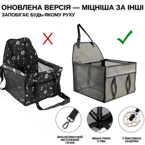 Сумка Переноска в Авто для Собак Сидіння Автокрісло Складне в Машину Для Транспортування Тварин | Зображення 1