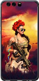 Чехол на Huawei P10 Украинка с оружием "5316u-780-17620"