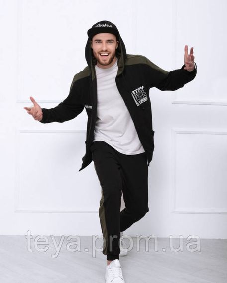Спортивний костюм колір чорний розміри XL, 3XL, L, S, XXL, M FI_004543