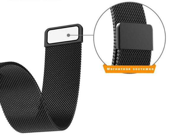 Міланський сітчастий ремінець Primo для годинника Fitbit Versa 4 / Fitbit Sense 2 - Black | Зображення 3