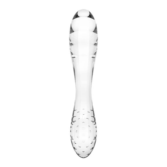 Двосторонній скляний дилдо Satisfyer Dazzling Crystal 1 Transparent, дуже міцний, без стопера Sex Aura | Зображення 3