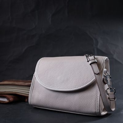 Сумка Vintage Жіноча шкіряна із напівкруглим клапаном Біла (22258) | Зображення 2