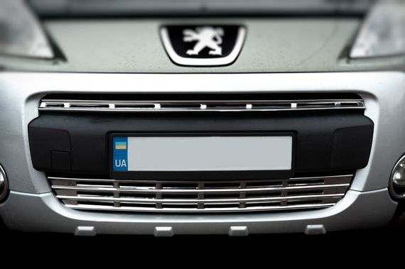 Накладки на решетку (2 част., нерж.) OmsaLine - Итальянская нержавейка для Peugeot Partner Tepee 2008-2018 гг | Зображення 2