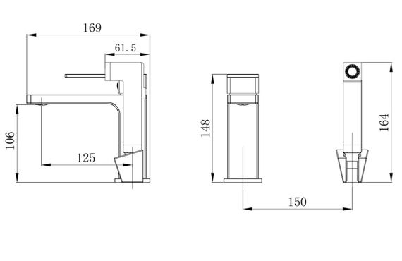 Змішувач для раковини Qtap Gemini (з гігієнічним душем) QTGEM272BLM45690 Black Matt | Зображення 1