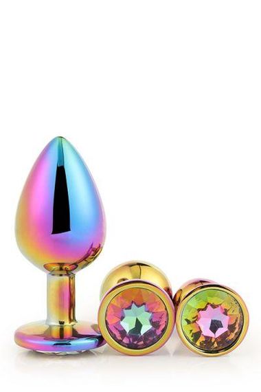 Набір райдужних анальних пробок GLEAMING LOVE MULTICOLOUR PLUG SET Sex Aura | Зображення 5