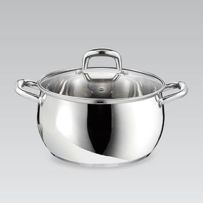 Каструля Maestro MR-3515-20, 3.8 л, 20 см, з нержавіючої сталі з кришкою, для всіх типів плит