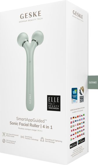 Електронний ультразвуковий ролик для обличчя GESKE Sonic Facial Roller 4в1 green | Зображення 7