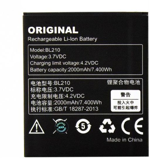 Акумулятор Lenovo BL210 2000 mAh A606, S650, A766, S820 Original