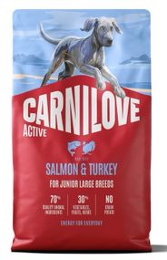 Сухий корм з індичкою та лососем для юніорів великих порід Carnilove Active Salmon & Turkey Junior Large Breed, 4 кг
